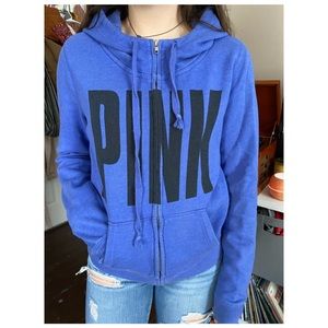blue victoria’s secret sweatshirt